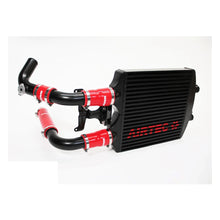 AIRTEC black intercooler and pipework on a white background