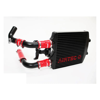 AIRTEC black intercooler and pipework on a white background