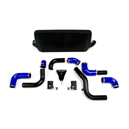 Black AIRTEC intercooler and pipework on a white background