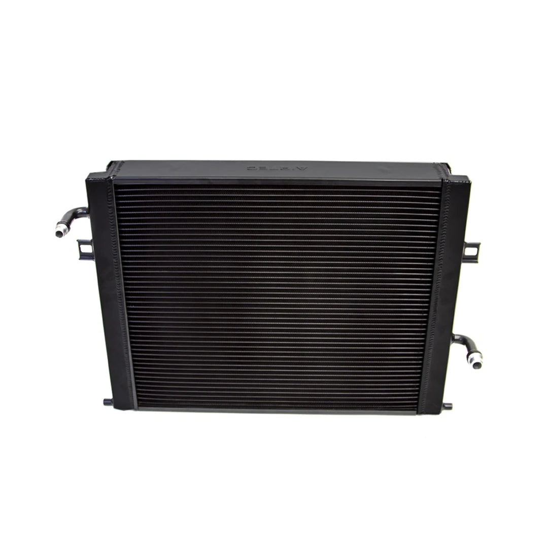 Black oil cooler on a white background
