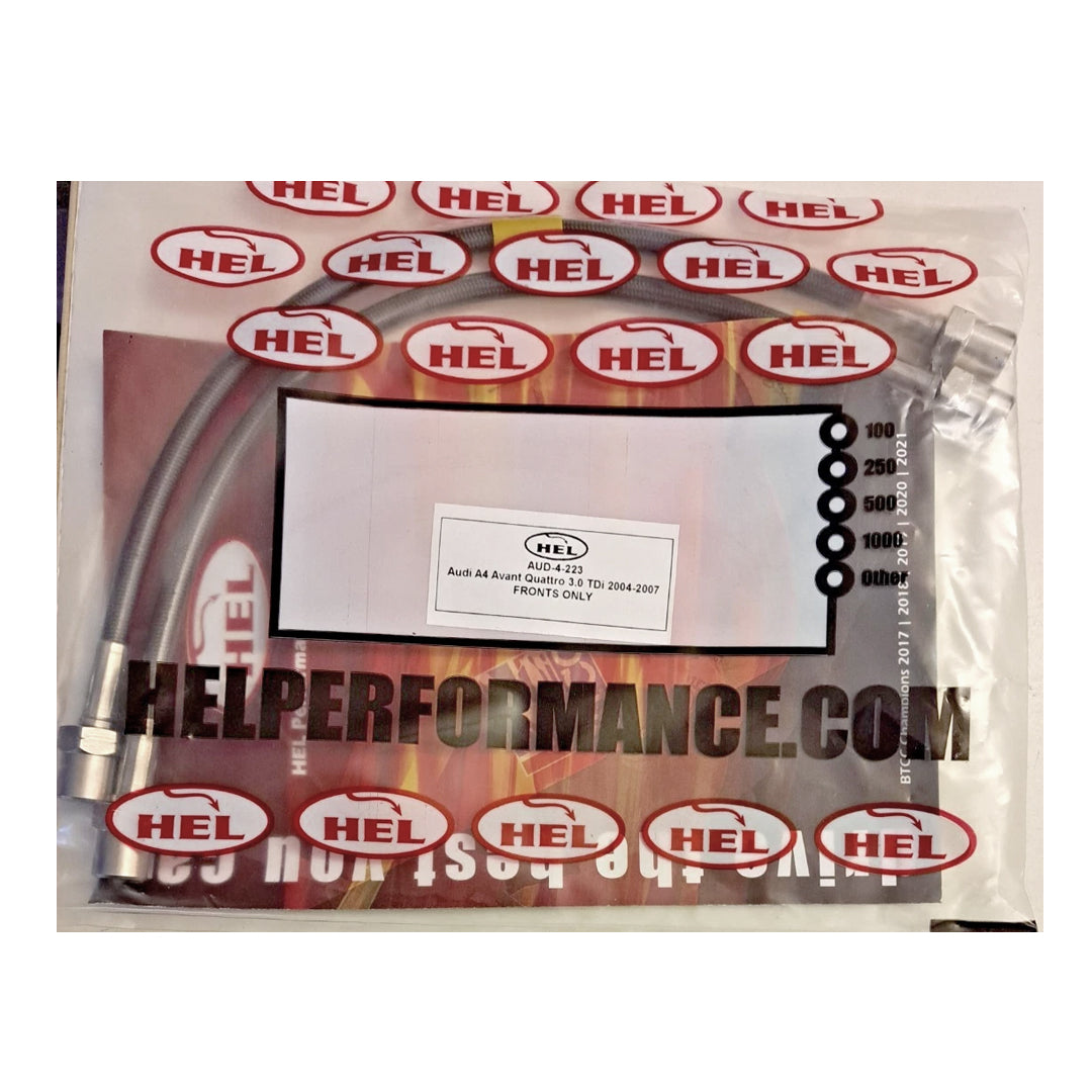 HEL Audi A4 B6 B7 Stainless Steel Braided Brake Hoses Carbon