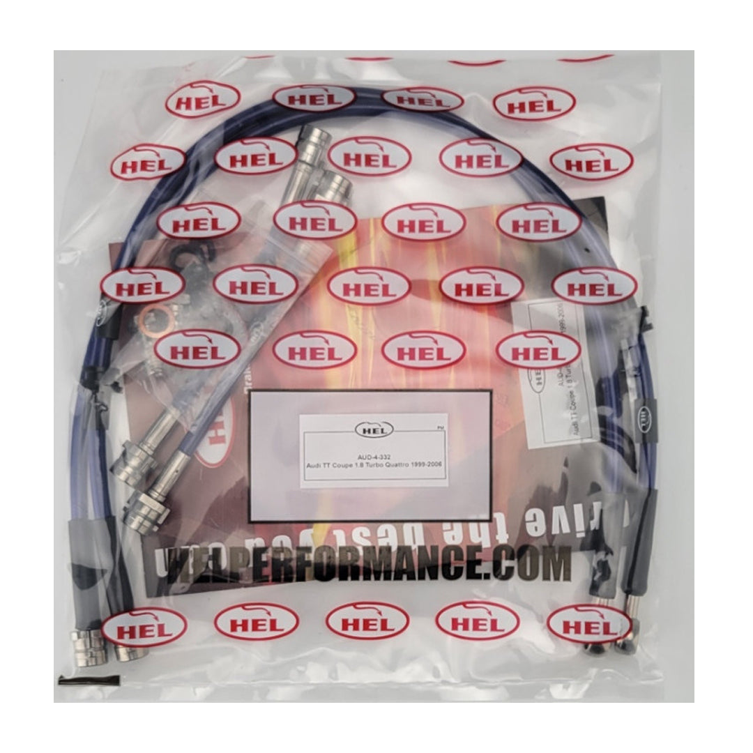 HEL Audi TT MK1 Stainless Steel Braided Brake Hoses T Blue