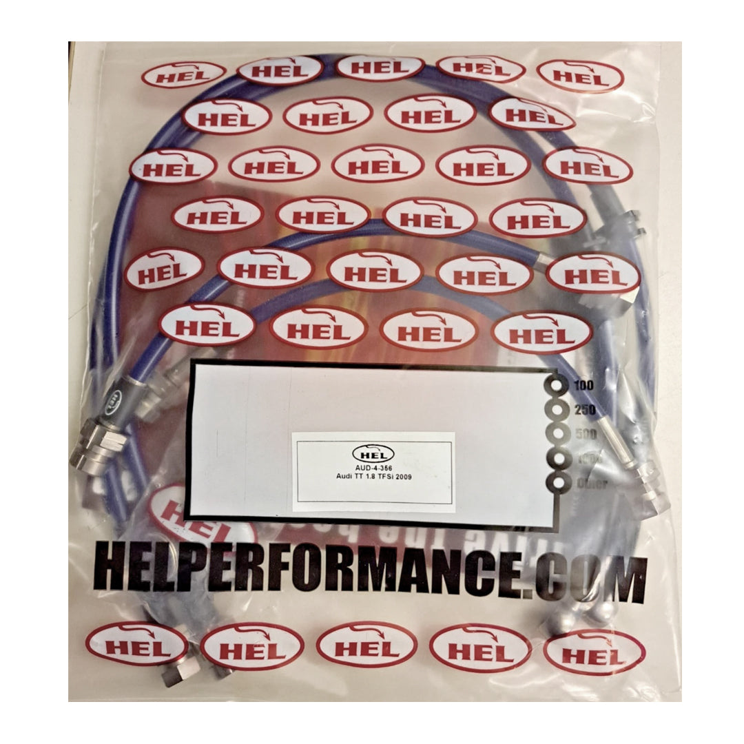 HEL Audi TT 1.8TFSi MK2 Stainless Steel Braided Brake Hoses T Blue