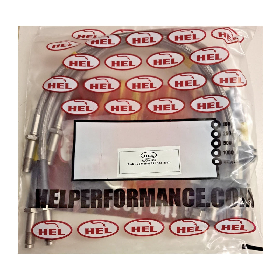 HEL Audi A5 S5 B8 Stainless Steel Braided Brake Hoses Clear