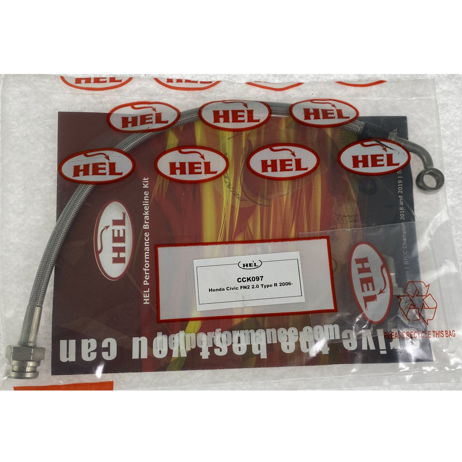 HEL Honda Civic FN2 Type R Stainless Steel Braided Clutch Hose Clear