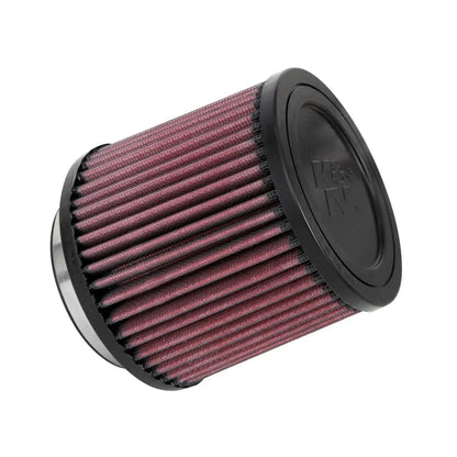 K&N red pleated high performance air filter on a white background