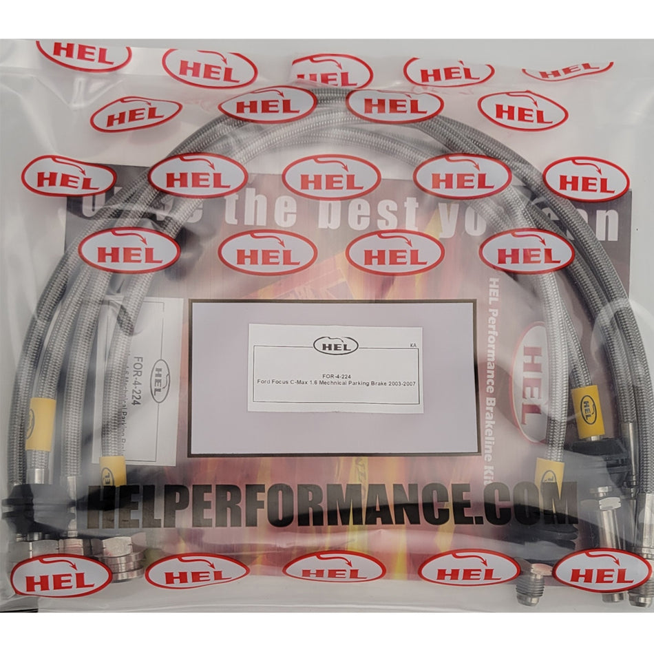 HEL Ford Focus C Max Stainless Steel Braided Brake Hoses Clear