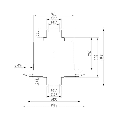 Technical drawing of a Blackline HLF011 limited slip differential
