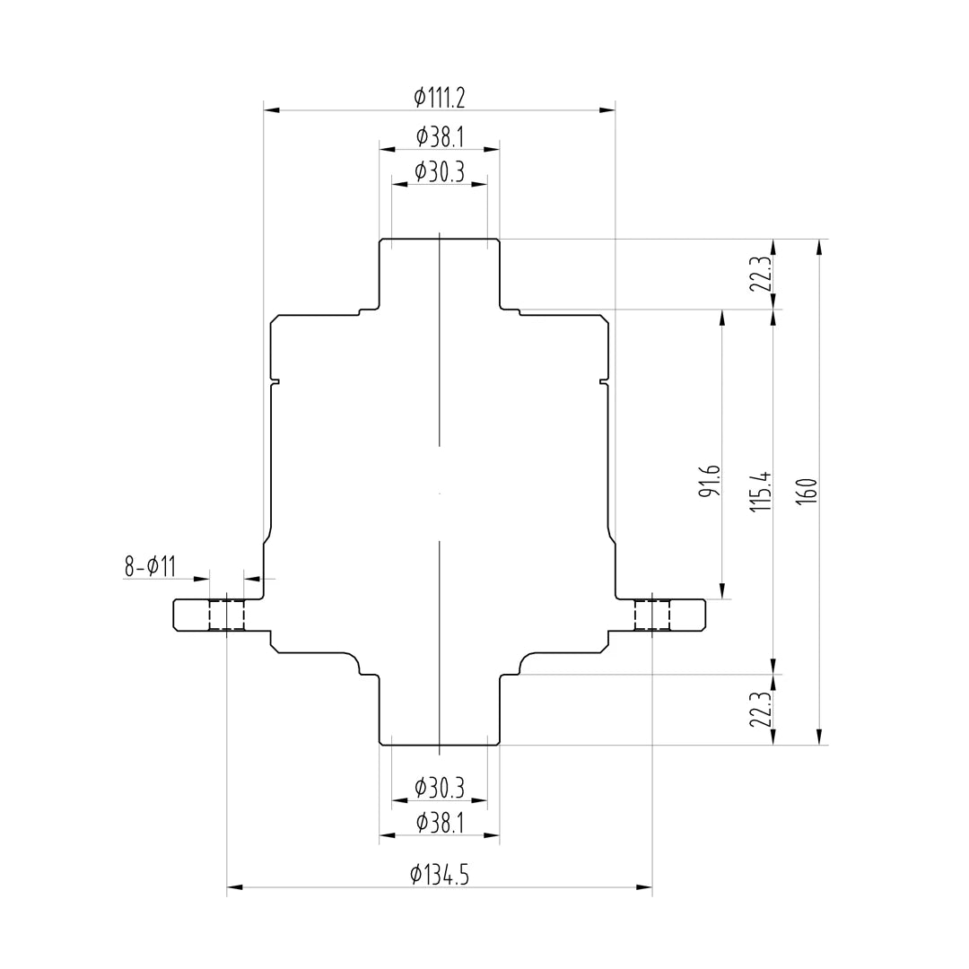 Technical drawing of a Blackline HLF012 limited slip differential