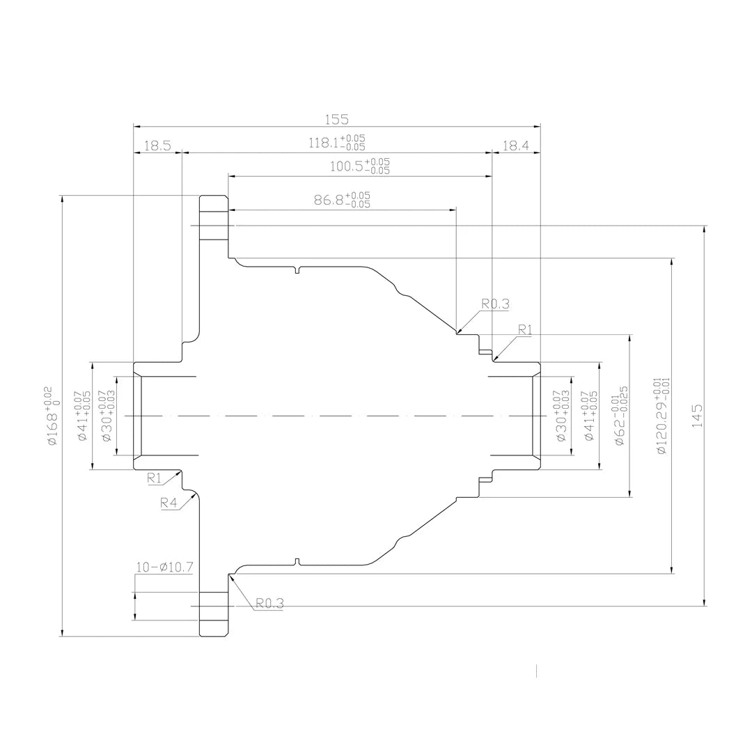 Technical drawing of a Blackline HLF195 limited slip differential