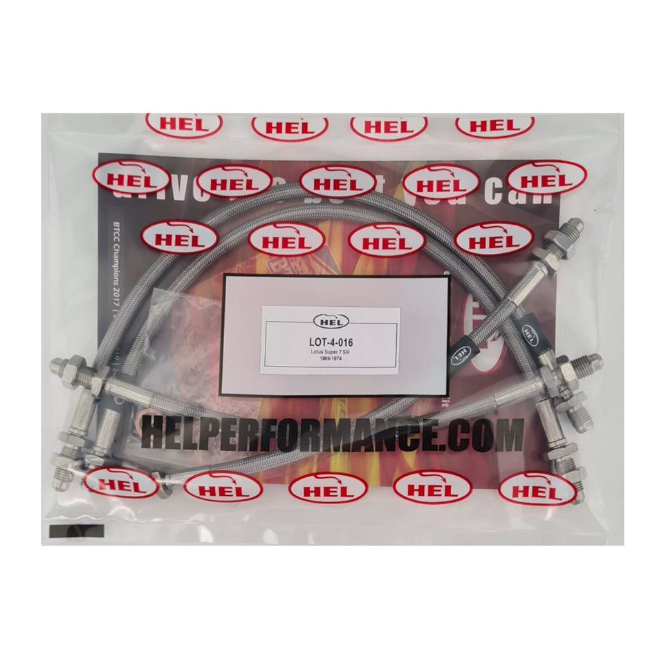 HEL Lotus Super 7 SIII Stainless Steel Braided Brake Hoses Clear