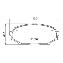 Technical drawing of Mintex MDB1413 brake pad with dimensions