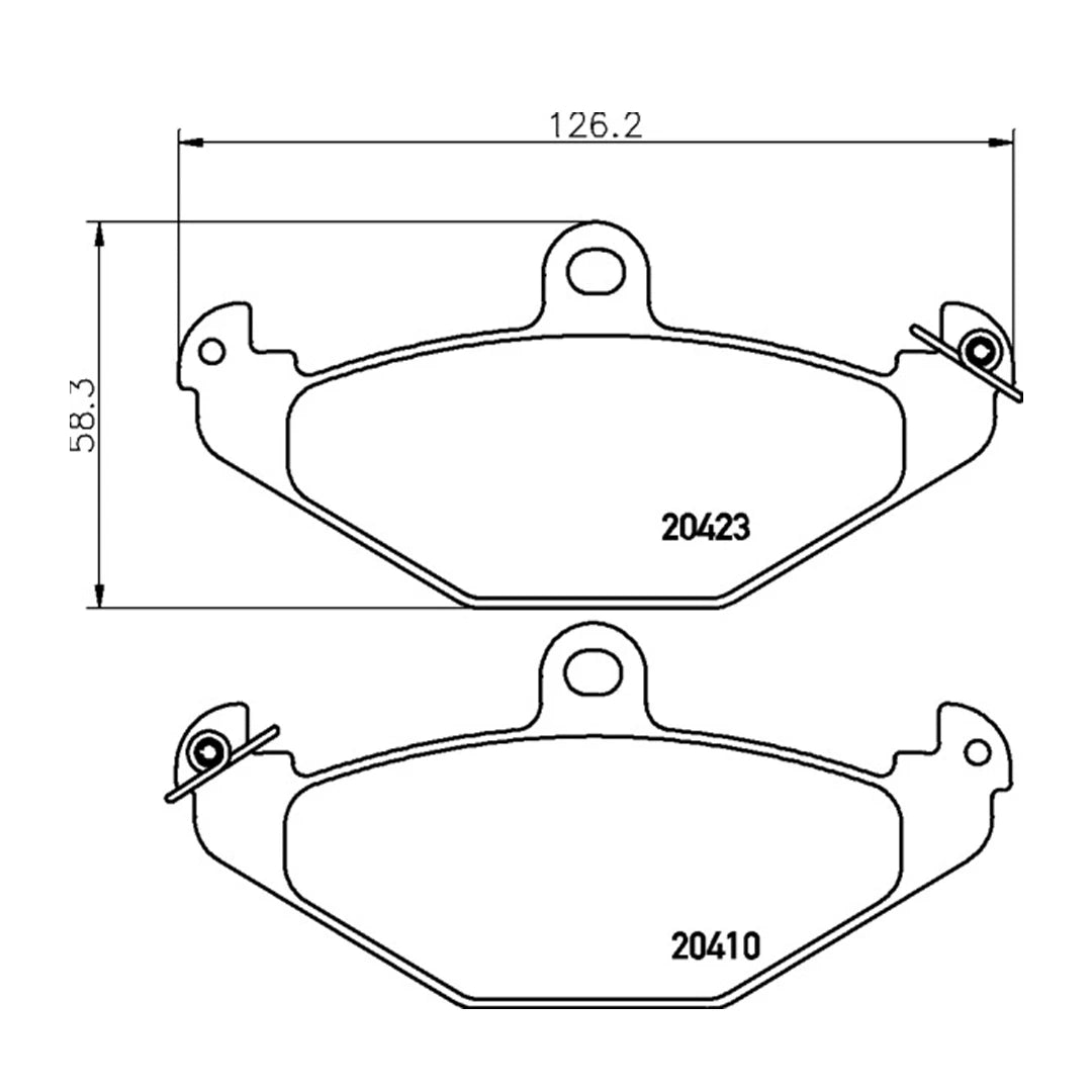 Technical drawing of Mintex MDB1891FR brake pads with dimensions