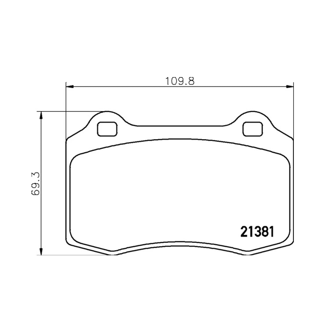 Technical drawing of Mintex MDB1968 brake pads with dimensions