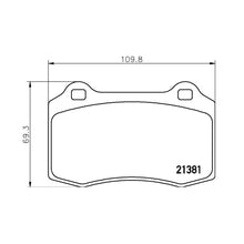 Technical drawing of Mintex MDB1968 brake pads with dimensions