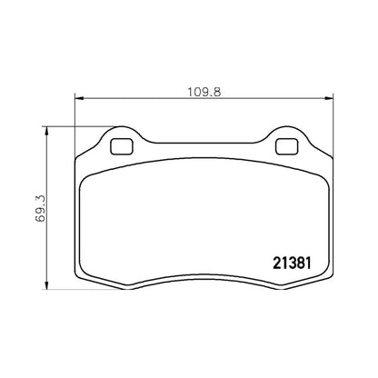 Technical drawing of Mintex MDB1968 brake pads with dimensions