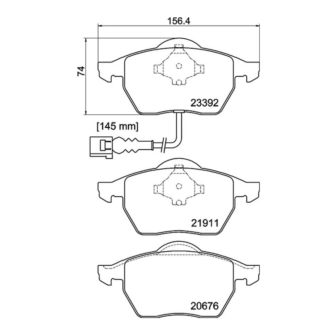 Plaquettes de frein avant Mintex MDB2041FR ​​MRM1801 pour VW Passat B3 B4
