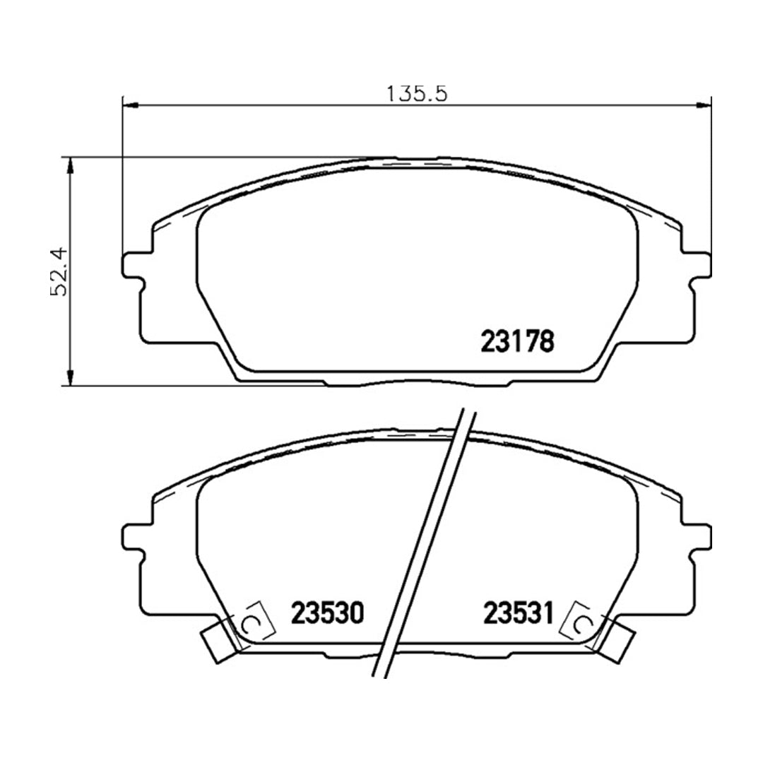 Plaquettes de frein avant Mintex MDB2044FR MRM1801 pour Honda Civic EP3 FN2 Type R