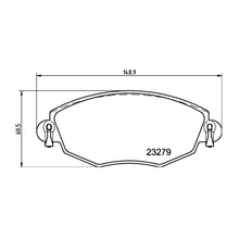 Technical drawing of a Mintex MDB2062 brake pad with dimensions