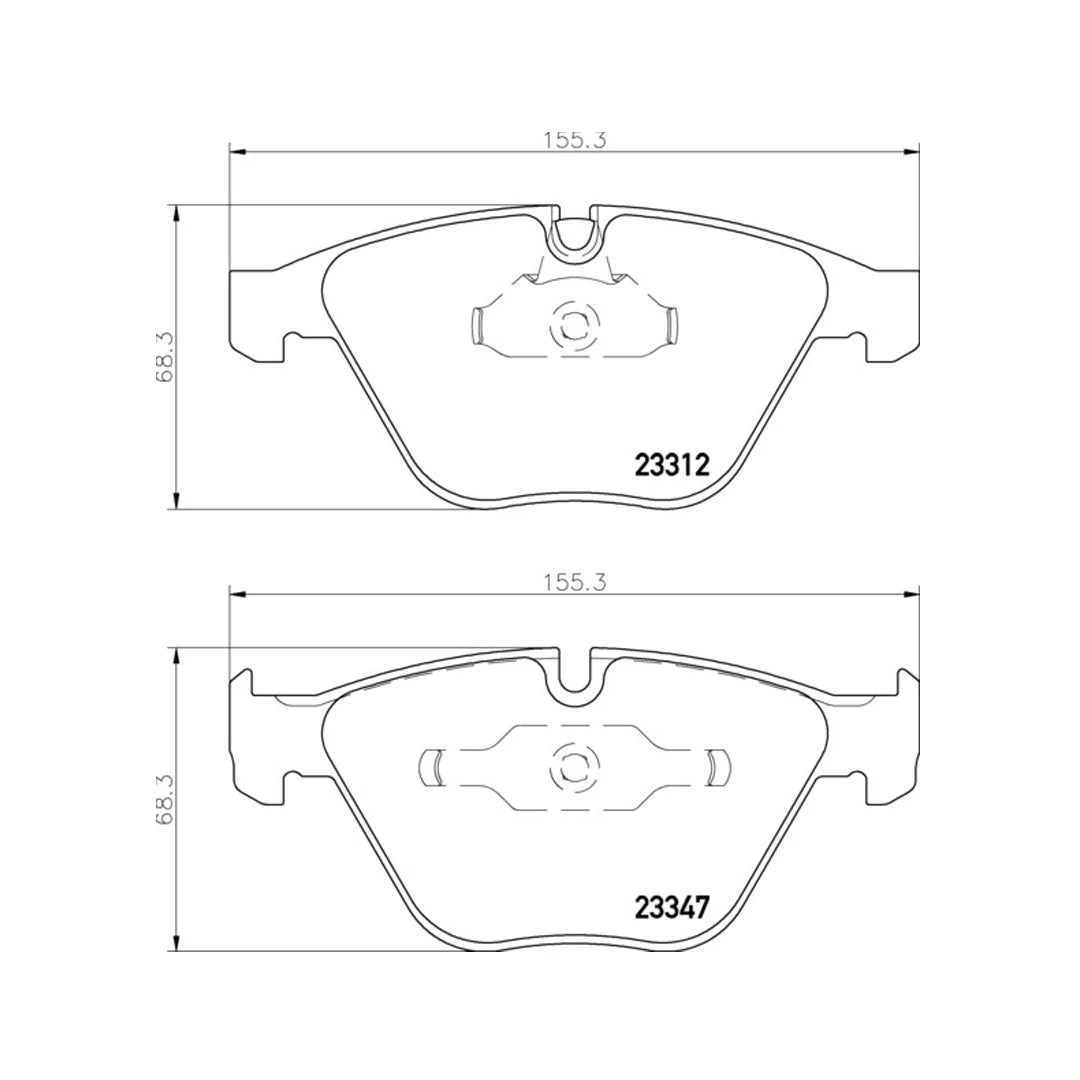 Technical drawing of Mintex MDB2418 brake pads with dimensions