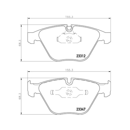 Technical drawing of Mintex MDB2418 brake pads with dimensions