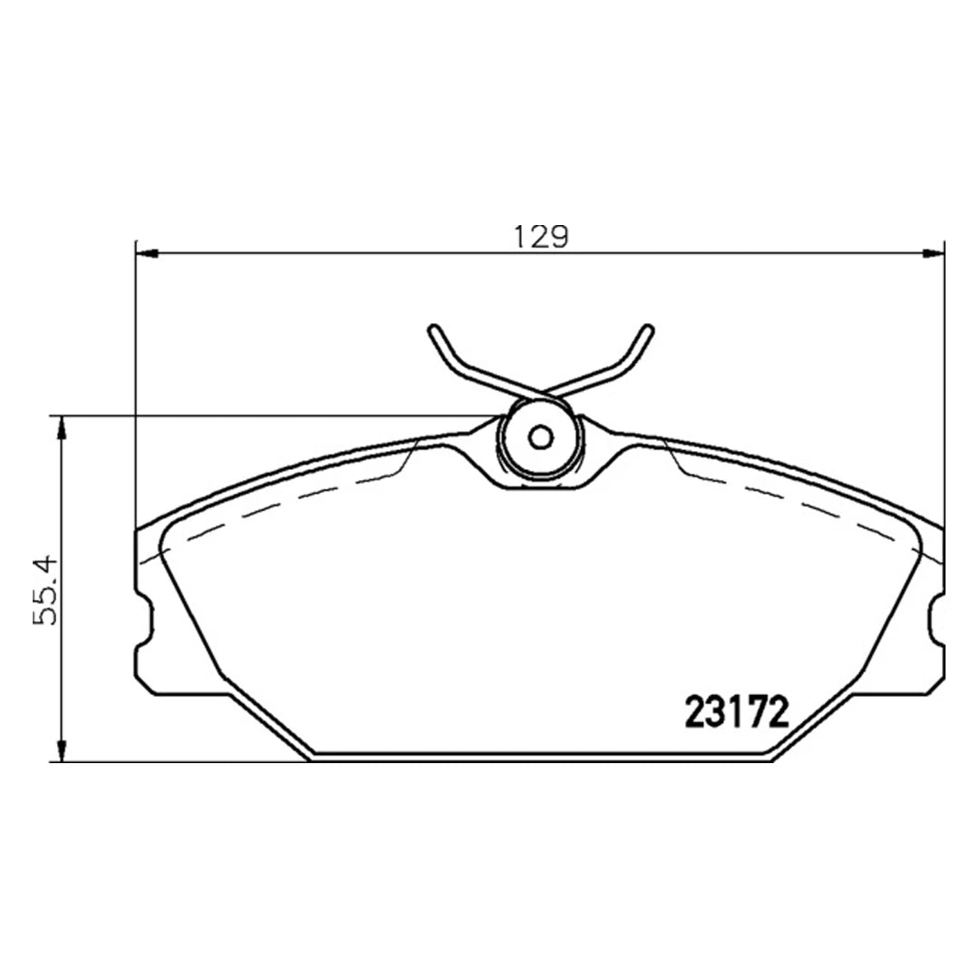 Technical drawing of Mintex MDB2561FR brake pads with dimensions and part numbers.