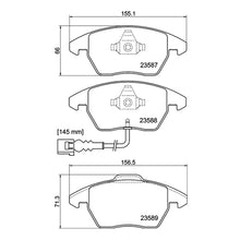 Technical drawing of Mintex MDB2604 brake pads with dimensions