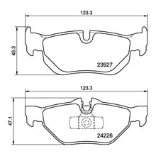 Technical drawing of Mintex MDB2683FR brake pads with dimensions