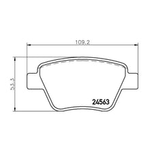 Technical drawing of Mintex MDB2927 brake pads with dimensions