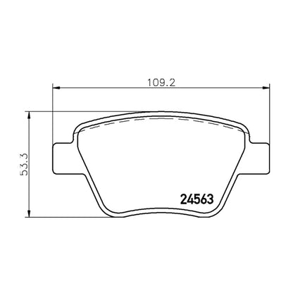 Technical drawing of Mintex MDB2927 brake pads with dimensions