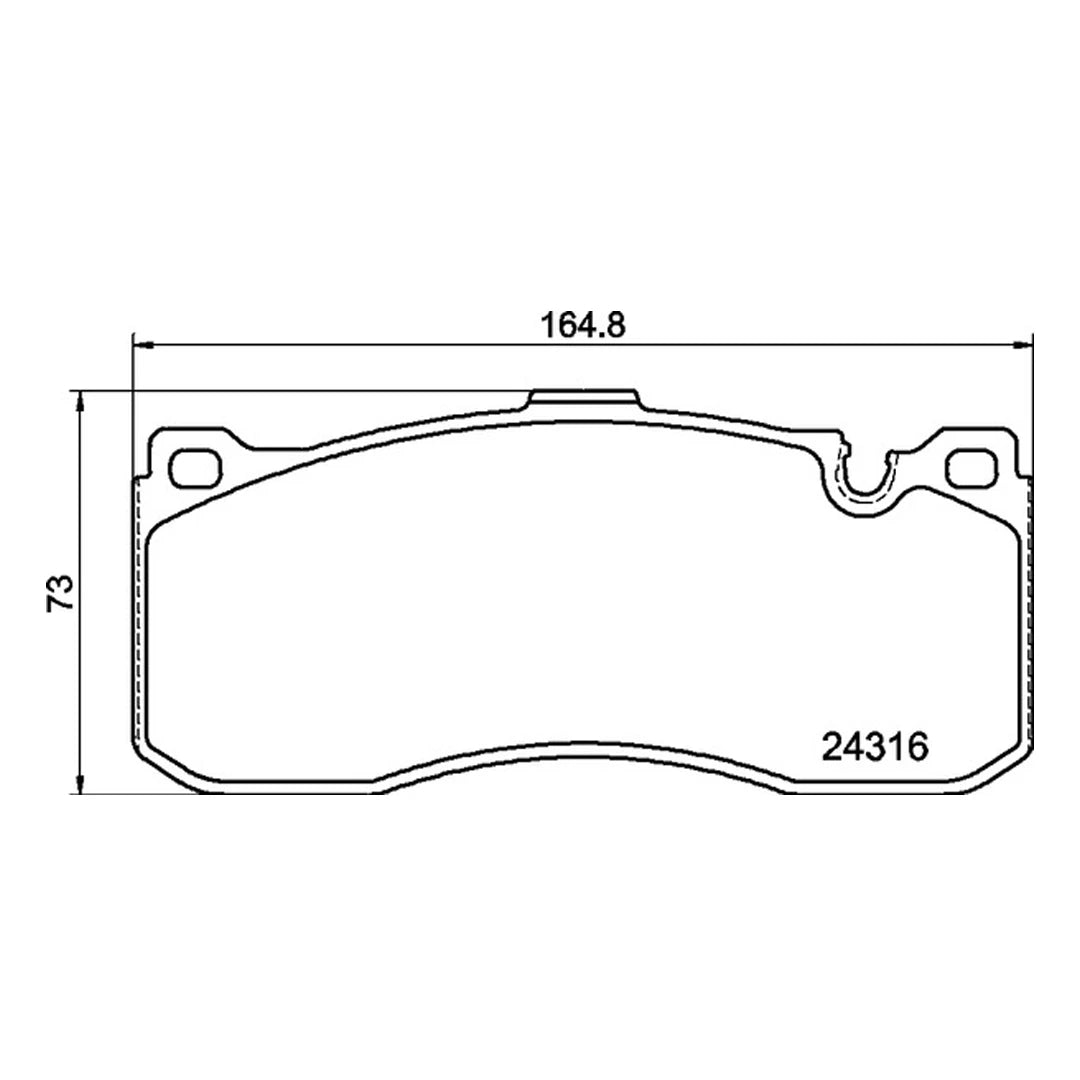 Technical drawing of Mintex MDB2974FR brake pads with dimensions and part numbers.