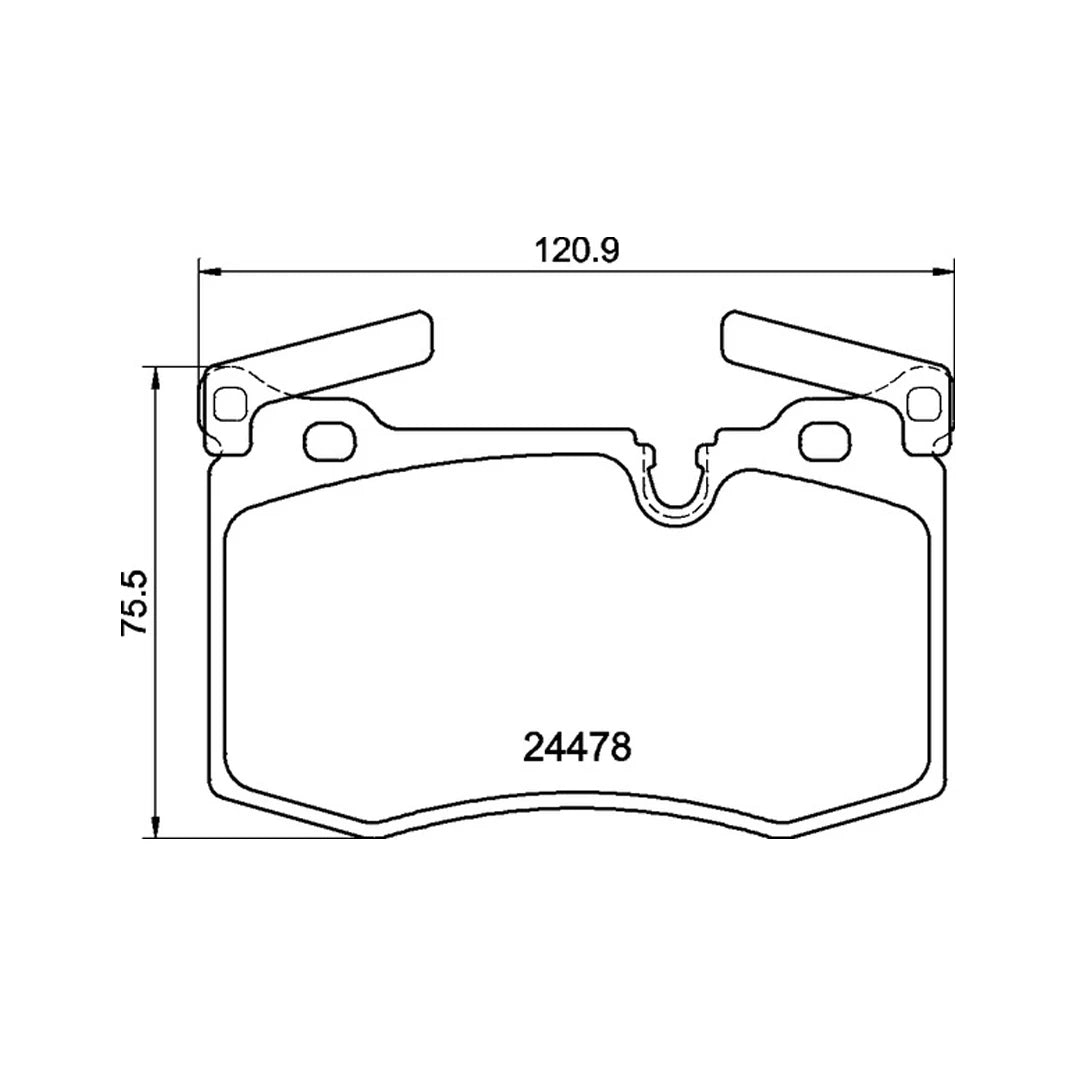 Technical drawing of Mintex MDB2982 brake pads with dimensions