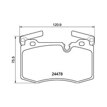 Technical drawing of Mintex MDB2982 brake pads with dimensions