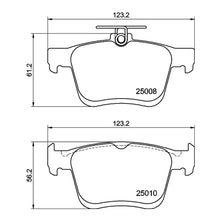 Technical drawing of Mintex MDB3100 brake pads with dimensions labelled