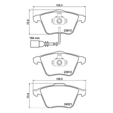 Technical drawing of Mintex MDB3183 brake pads with dimensions