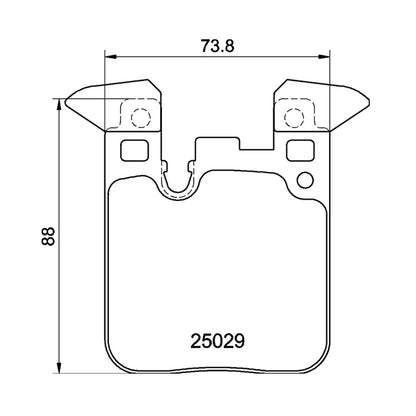 Technical drawing of Mintex MD3269FR brake pads with dimensions and part numbers.