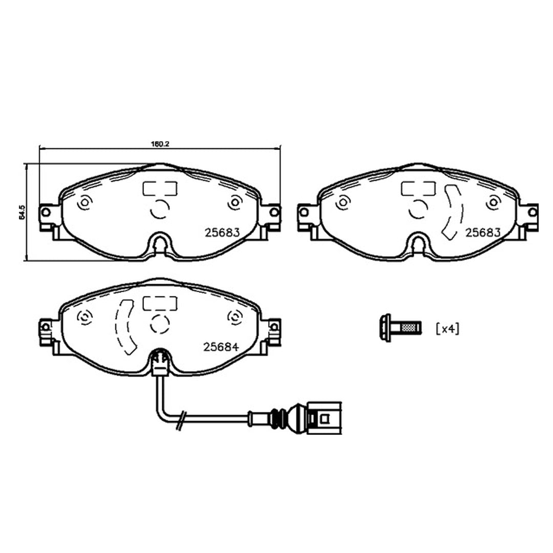 Mintex MDB3340FR MRM1801 Skoda Octavia MK3 MK4 Plaquettes de frein avant