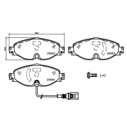 Mintex MDB3340FR MRM1801 Skoda Octavia MK3 MK4 Plaquettes de frein avant