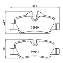 Plaquettes de frein arrière Mintex MDB3438FR MRM1801 pour BMW Mini F55 F56 F57