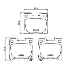 Technical drawing of Mintex MDB3480FR brake pads with dimensions and part numbers