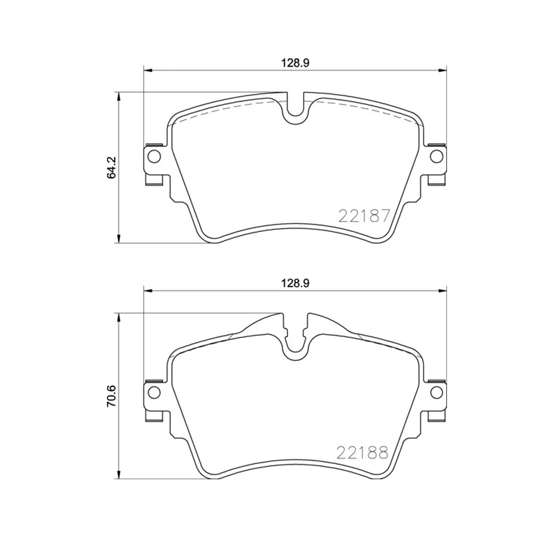 Technical drawing of Mintex MDB3734FR brake pads with dimensions and part numbers.