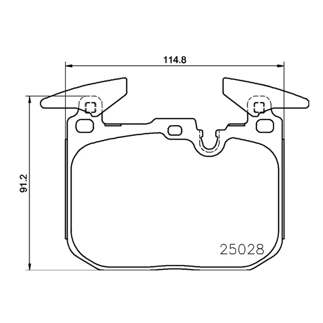 Technical drawing of Mintex MDB3764FR brake pads with dimensions and part numbers.