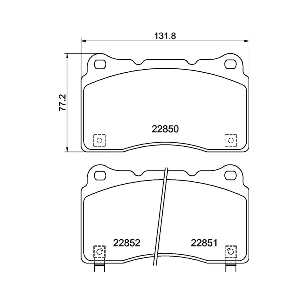 Technical drawing of Mintex MDB4091FR brake pads with dimensions and part numbers.