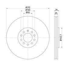 Technical drawing of Mintex MDC1381C brake discs with dimensions