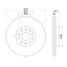 Technical drawing of Mintex MDC1706C brake discs with dimensions