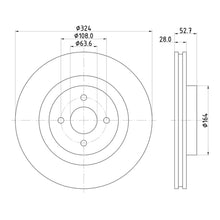 Disques de frein avant Mintex MDC1559 pour Ford Focus MK1 ST170