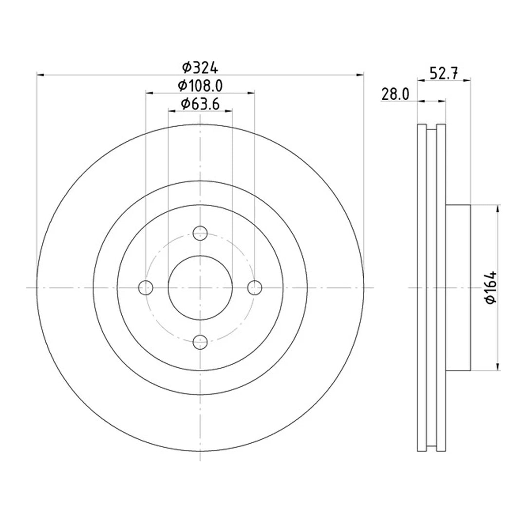 Technical drawing of Mintex MDC1778C brake discs with dimensions