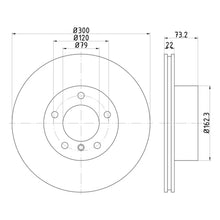 Technical drawing of Mintex MDC2351C brake discs with dimensions