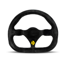 Volant de course en daim noir MOMO MOD.27