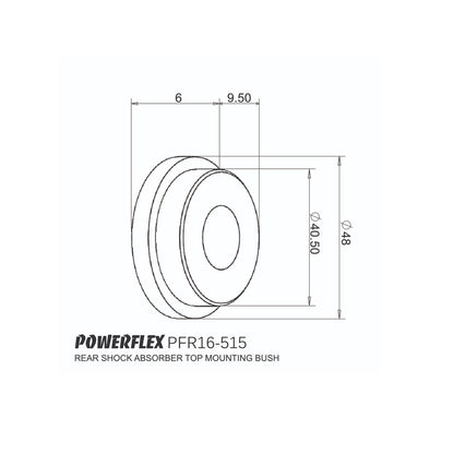 Powerflex PFR16-515 Fiat 500 595 695 Abarth Hintere Stoßdämpfer-Oberbuchsen
